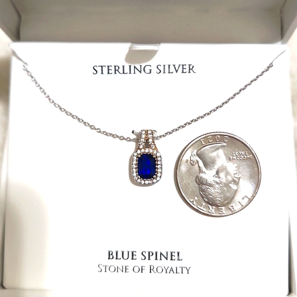 Blue Spinel & Sterling silver fine jewelry necklace - Picture 5 of 6